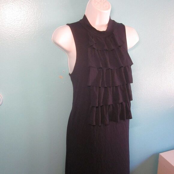 Michael Stars Size 2 Navy Blue Pullover Sleeveless Stretch Ruffle Accent Dress - Picture 6 of 12